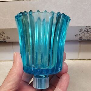 Homco Brilliant Blue Peg Candle Holder Votive Set of 2